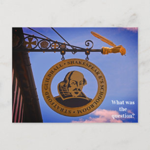 Stratford Guildhall Shakespeare's School Room Postcard