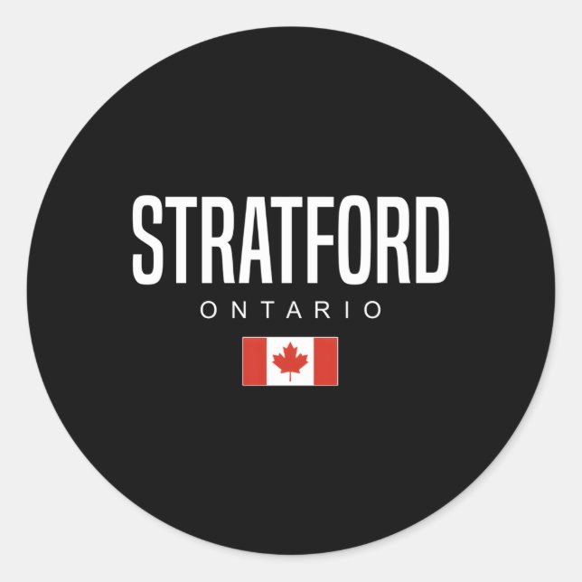 Stratford Ontario Canada Classic Round Sticker (Front)