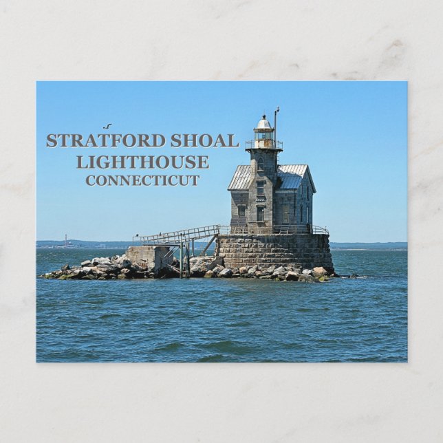 Stratford Shoal Lighthouse, Connecticut Postcard (Front)