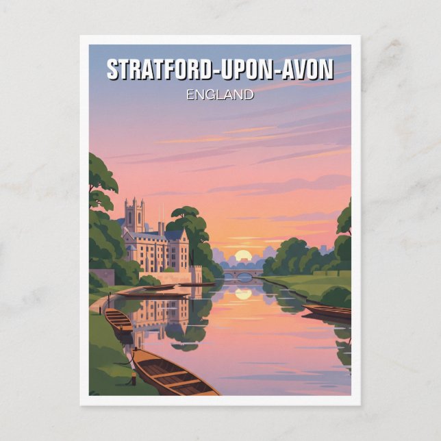 Stratford-Upon-Avon England Travel Postcard (Front)