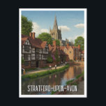 Stratford-Upon-Avon England Travel Postcard<br><div class="desc">Stratford-upon-Avon is a charming market town in Warwickshire, England, best known as the birthplace of William Shakespeare. Nestled along the banks of the River Avon, the town beautifully blends literary history with Tudor-era architecture and a lively cultural scene. Visitors can explore Shakespeare’s Birthplace, Anne Hathaway’s Cottage, and the Royal Shakespeare...</div>