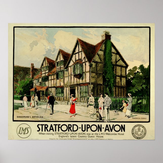 STRATFORD UPON AVON MAS Rail Welcombe Guest House Poster (Front)