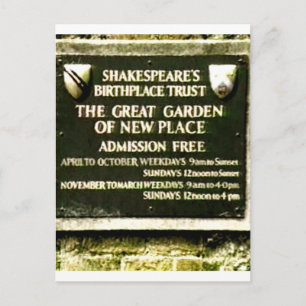 Stratford-upon-Avon  Shakespeare's Birth jGibney Postcard