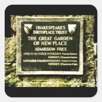 Stratford-upon-Avon  Shakespeare's Birth jGibney Square Sticker