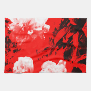 Stratford-upon-Avon White Flowers In The Red jGibn Tea Towel
