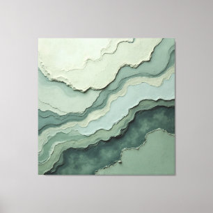 Stratified Sage Abstract - Organic Modern Canvas Print