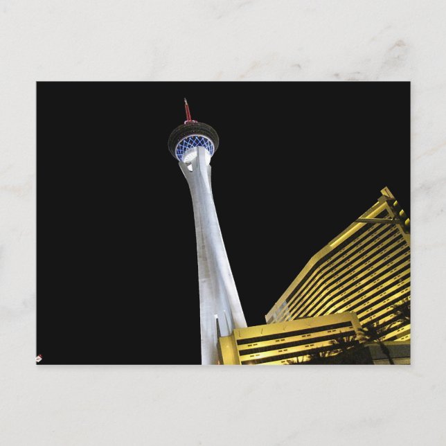 Stratosphere Las Vegas at Night Postcards (Front)
