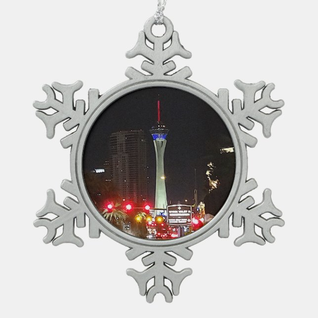 Stratosphere Tower Las Vegas #3 Snowflake Ornament (Front)