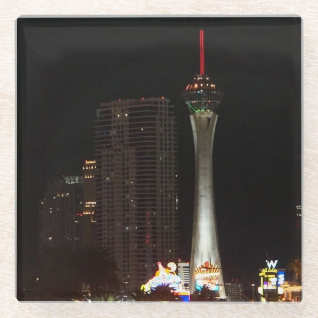 Stratosphere Tower Las Vegas Glass Coaster (Front)