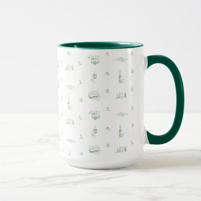 Stratton Mountain toile -green mug (Right)