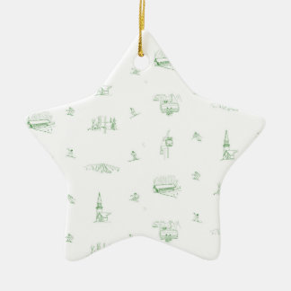 Stratton Mountain Toile - green ornament