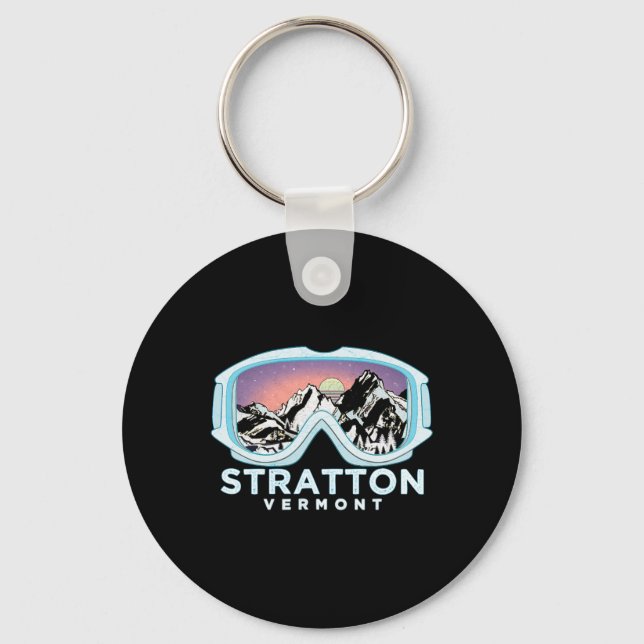 Stratton Ski Design Stratton, Vt Skiing Snow Gift  Key Ring (Front)