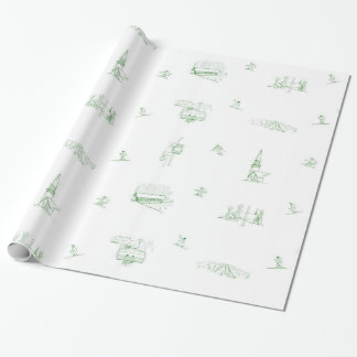 Stratton Toile gift wrap - green