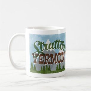 Stratton Vermont Fun Retro Snowy Mountains Coffee Mug