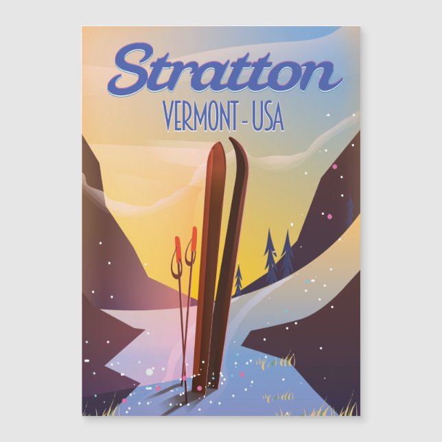 Stratton Vermont ski travel poster (Front)