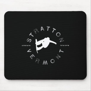 Stratton Vermont Vintage Graphic Snowboarding T Sh Mouse Mat