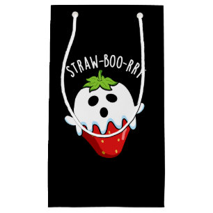Straw-boo-rry Funny Strawberry Pun Dark BG Small Gift Bag