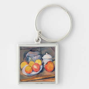 Straw-covered vase key ring