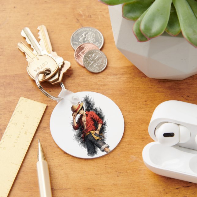 Straw Hat Adventure Watercolor Keychain (Desk)