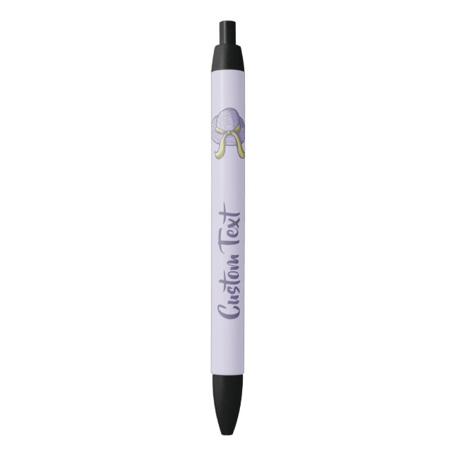 Straw Hat Lilac Black Ink Pen (Front Vertical)