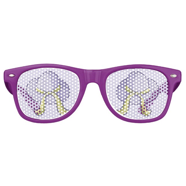 Straw Hat Lilac Retro Sunglasses (Front)