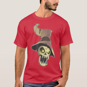 Straw Man Skull Skeleton Head Bones Gothic Hallowe T-Shirt