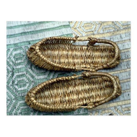 Straw sandals postcard