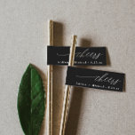 Straw Tag Drink Flag Modern Romantic Wedding Wrap Around Label<br><div class="desc">Elegant Wedding Straw Tags: Dress up your wedding,  rehearsal dinner,  engagement party or wedding reception drinks with these drink straws. They measure 1 x 7.25 inches and are perfect for a modern,  elegant or romantic wedding theme.</div>