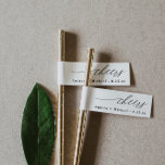 Straw Tag Drink Flag Modern Romantic Wedding Wrap  Around Label<br><div class="desc">Elegant Wedding Straw Tags: Dress up your wedding,  rehearsal dinner,  engagement party or wedding reception drinks with these drink straws. They measure 1 x 7.25 inches and are perfect for a modern,  elegant or romantic wedding theme.</div>
