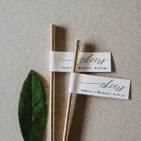 Straw Tag Drink Flag Modern Romantic Wedding Wrap 