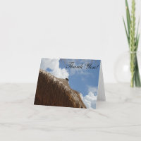 straw umbrella thank you card, blank inside