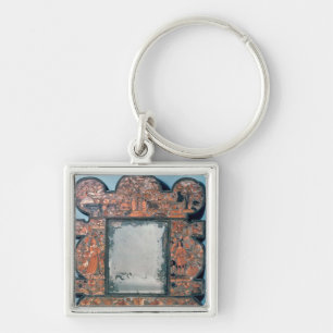 Straw-work mirror frame, 1670-80 key ring