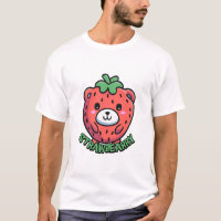 Strawbearry! Cute Strawberry Bear Pun Cartoon