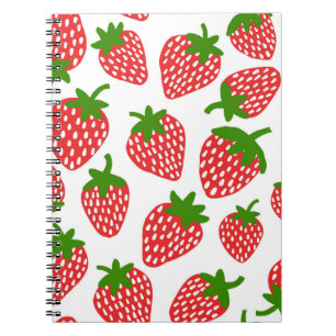 Strawberrie seamless pattern. Vintage illustration Notebook