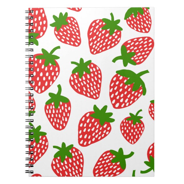 Strawberrie seamless pattern. Vintage illustration Notebook (Front)