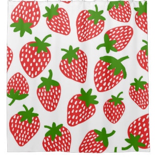 Strawberrie seamless pattern. Vintage illustration Shower Curtain