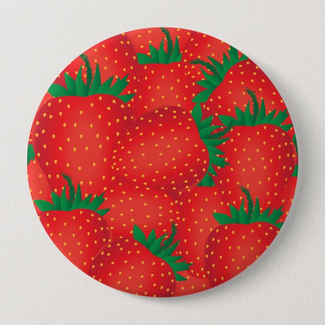 Strawberries 10 Cm Round Badge (Front)