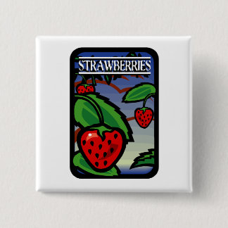 Strawberries 15 Cm Square Badge