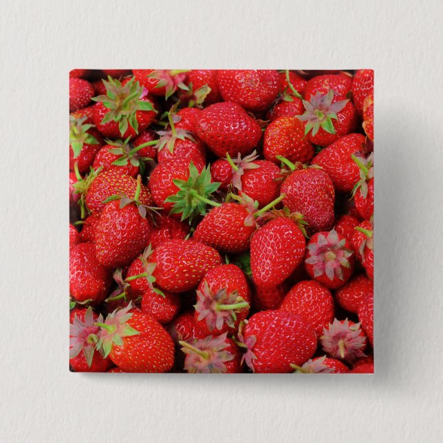 Strawberries 15 Cm Square Badge (Front)