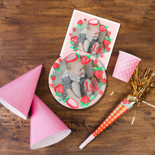 Strawberries 1rst birthday berry first napkin