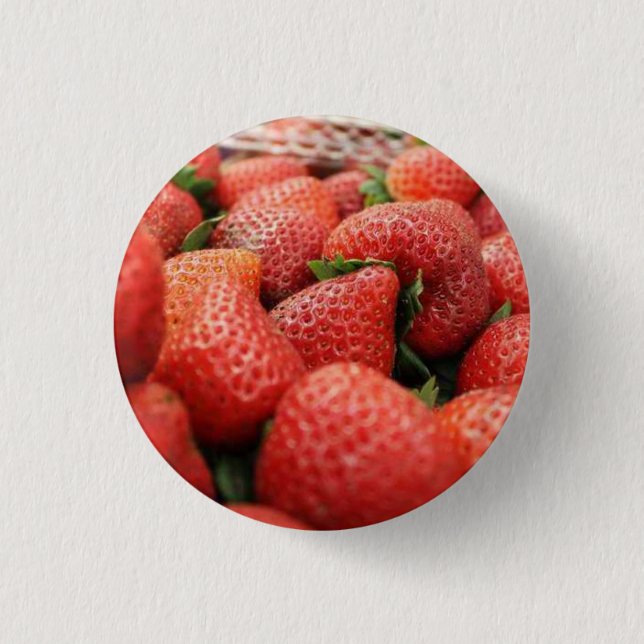Strawberries 3 Cm Round Badge (Front)