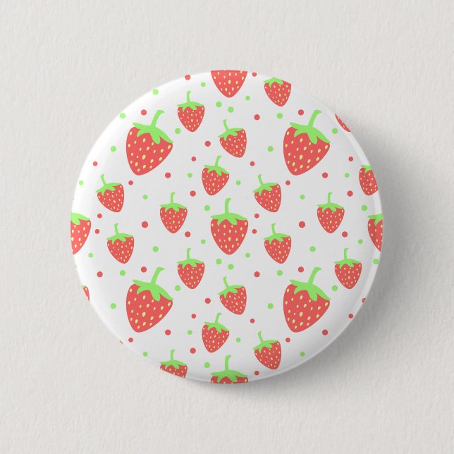 Strawberries 6 Cm Round Badge (Front)