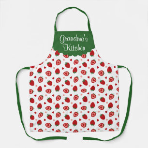 Strawberries All Over Print Personalised Apron