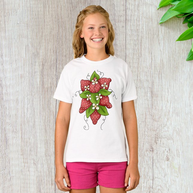 Strawberries and Blossoms Girls T-Shirt (Creator Uploaded)