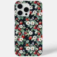 Strawberries and Butterflies Black