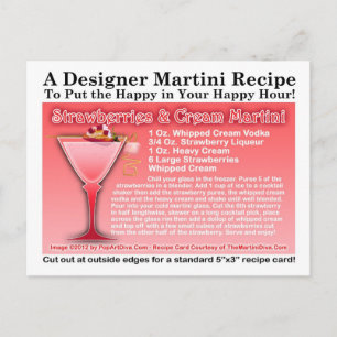 Strawberries and Cream Martini RecipePostcard Postcard