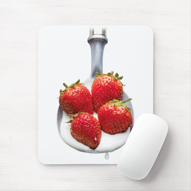 Strawberries and Cream Mouse Mat (With Mouse)