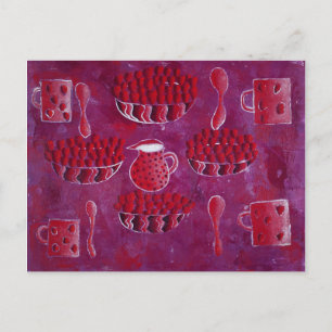 Strawberries and Cream Painting Postcard