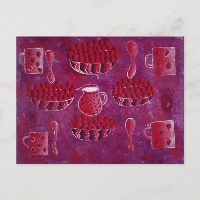 Strawberries and Cream Painting Postcard (Front)