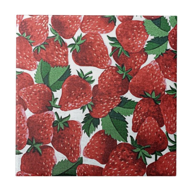 Strawberries and Cream Pattern Tile (Front)